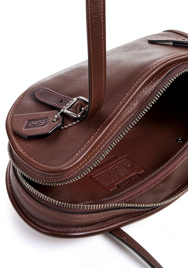 Coach Womens Leather Handbag Silver Hardware Shoulder Bag-5