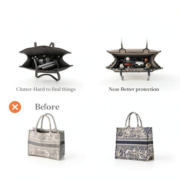 OAikor Dior Book Tote Organizer Insert Felt Lightweight-6