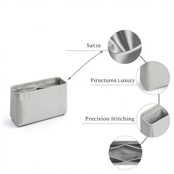 KINGS IN BAG Satin Handbag Organizer Portable Multi Pocket-2