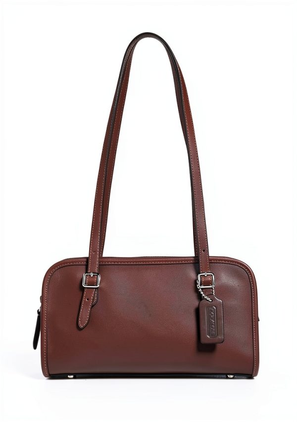 Coach Womens Leather Handbag Silver Hardware Shoulder Bag-2