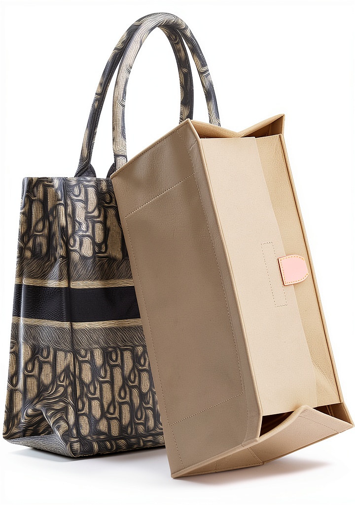 KESOIL handbag organizer inserted in a tote bag showing compartments