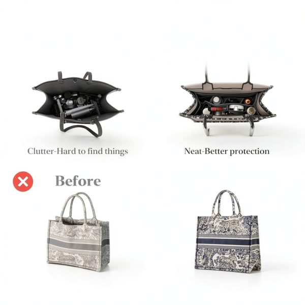 Dior Book Tote Organizer Insert OAikor Felt Handbag-2